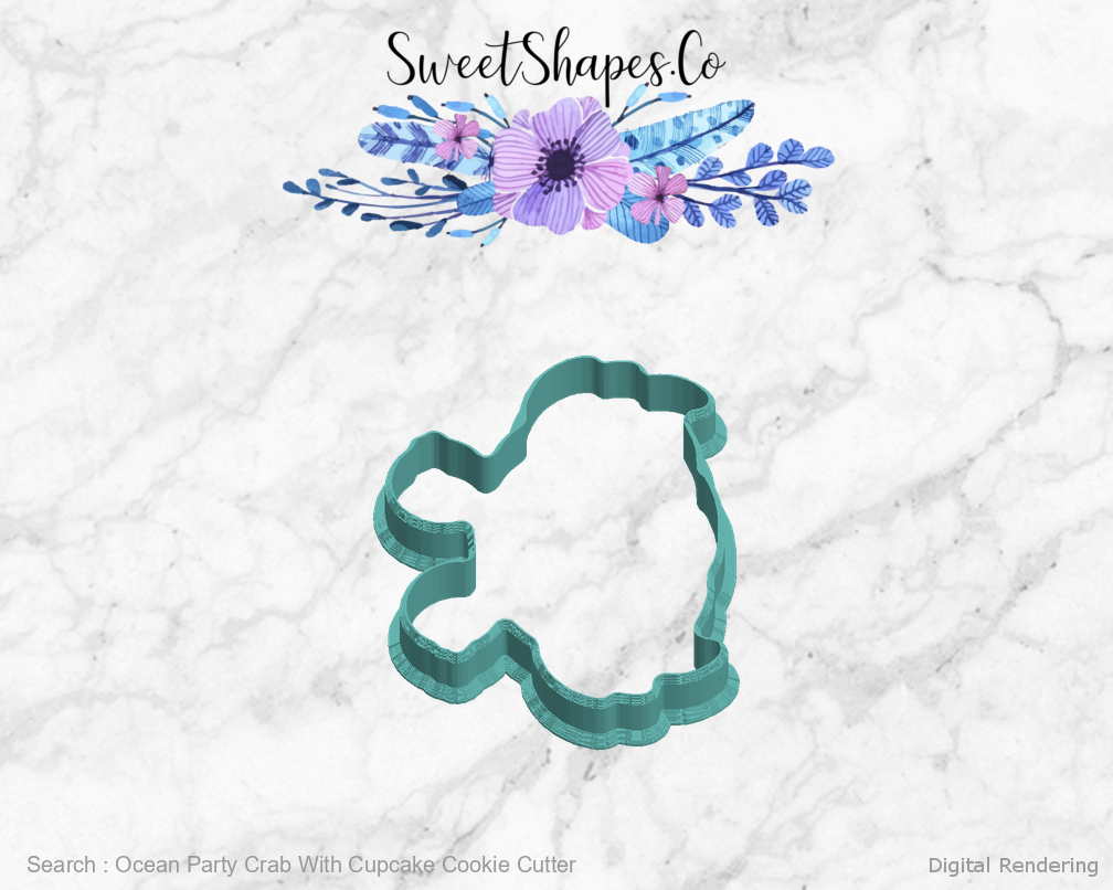Ocean Party Crab With Cupcake Cookie Cutter — left view