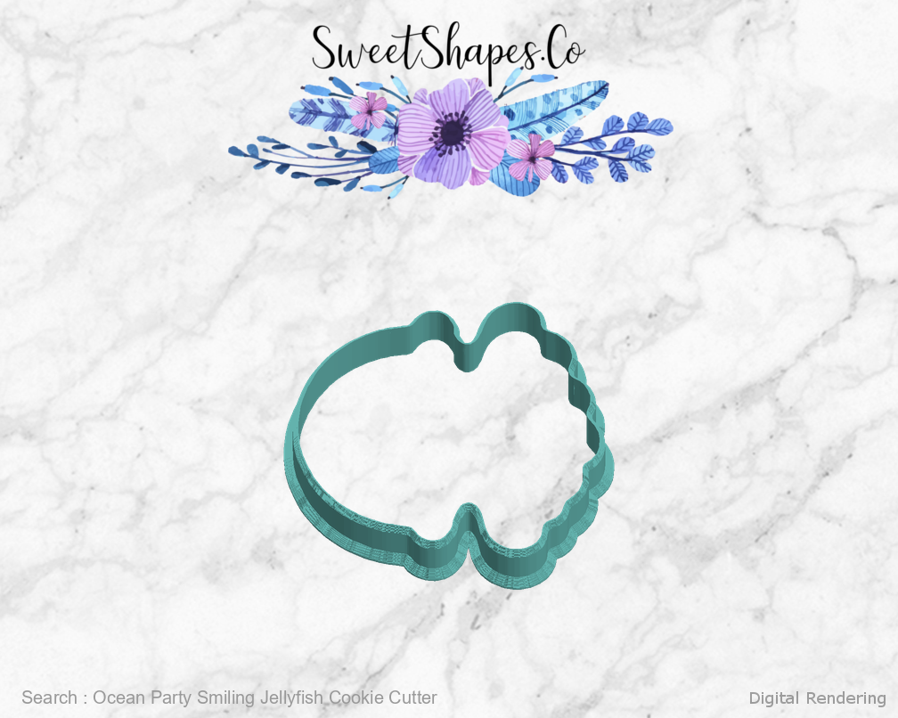 Ocean Party Smiling Jellyfish Cookie Cutter — left view