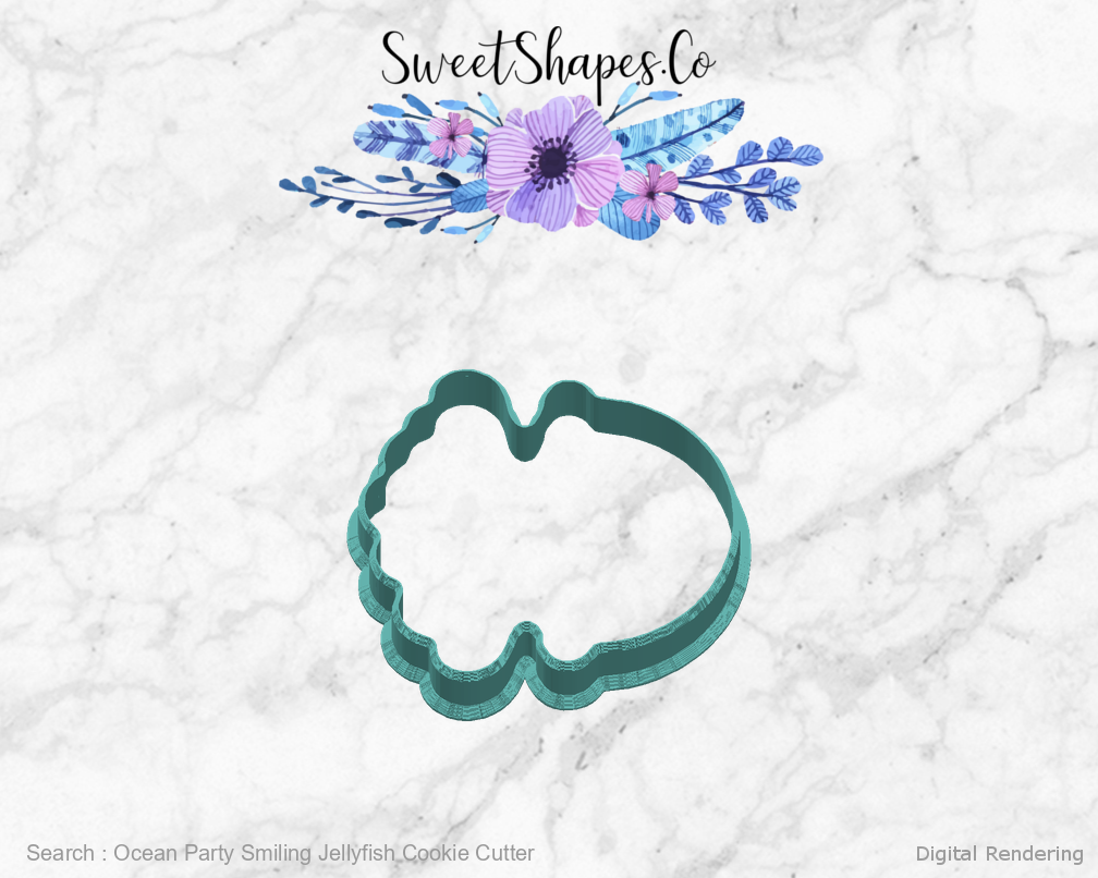 Ocean Party Smiling Jellyfish Cookie Cutter — right view