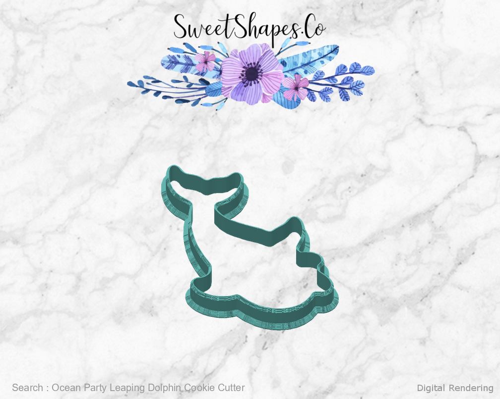Ocean Party Leaping Dolphin Cookie Cutter — back view