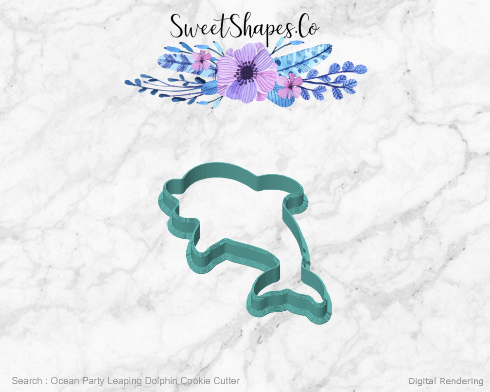 Ocean Party Leaping Dolphin Cookie Cutter — front view