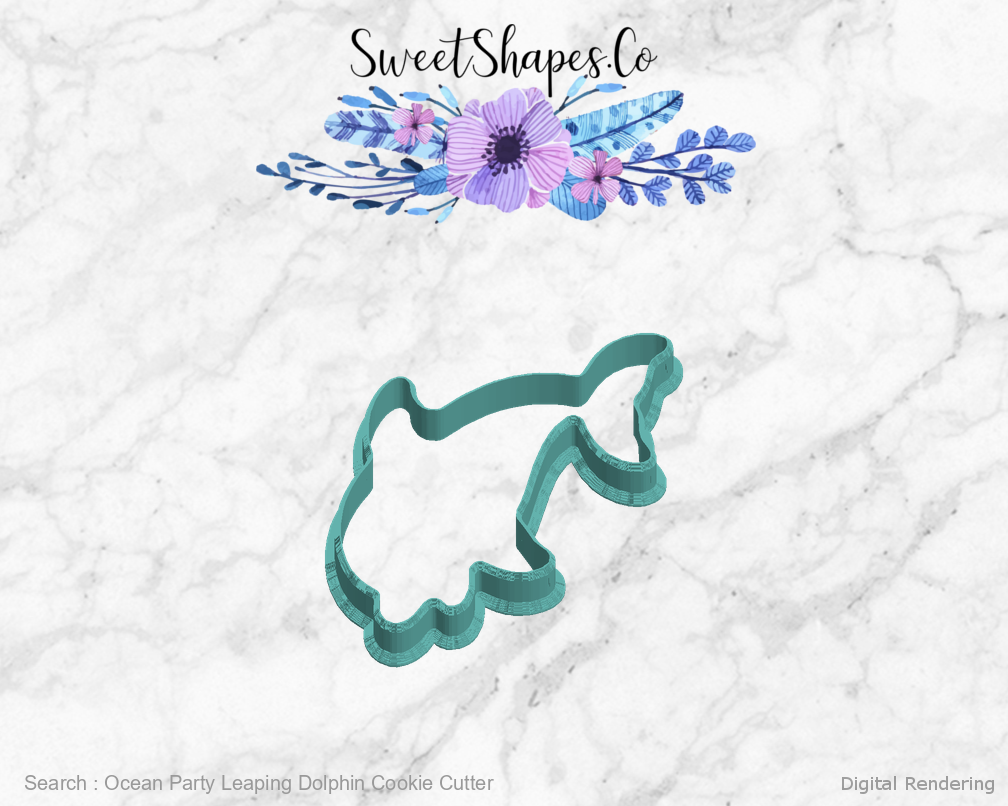 Ocean Party Leaping Dolphin Cookie Cutter — left view