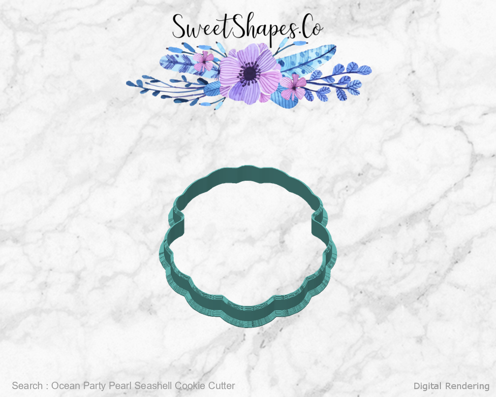 Ocean Party Pearl Seashell Cookie Cutter — back view