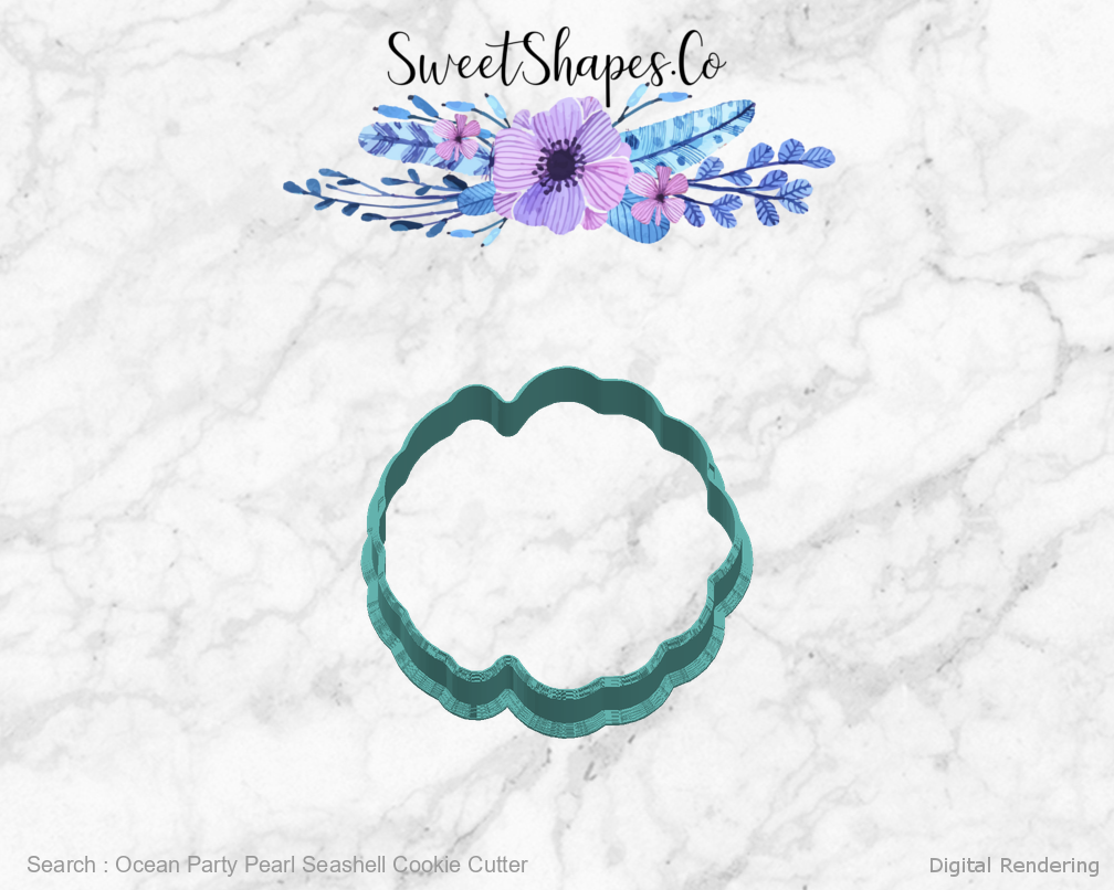 Ocean Party Pearl Seashell Cookie Cutter — right view