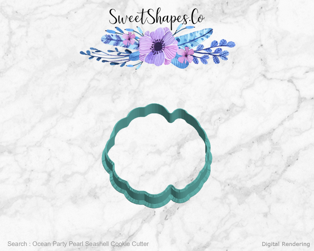 Ocean Party Pearl Seashell Cookie Cutter — left view
