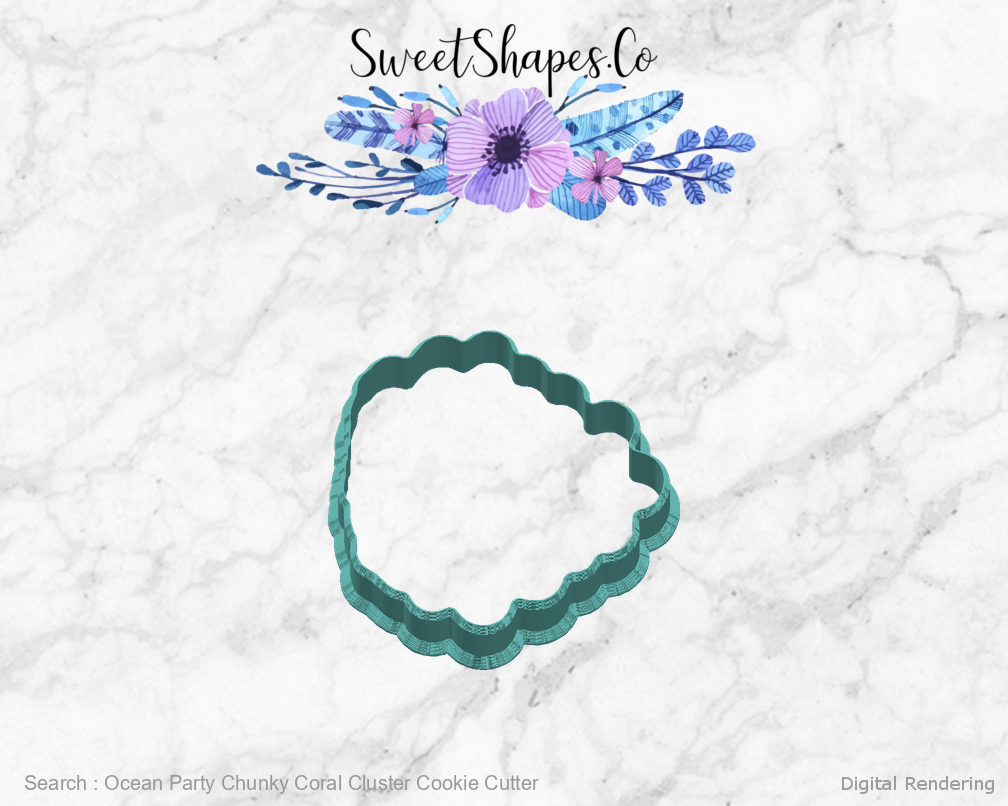 Ocean Party Chunky Coral Cluster Cookie Cutter — right view