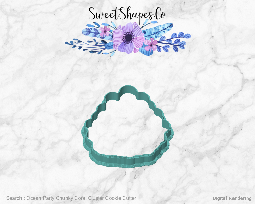 Ocean Party Chunky Coral Cluster Cookie Cutter — front view