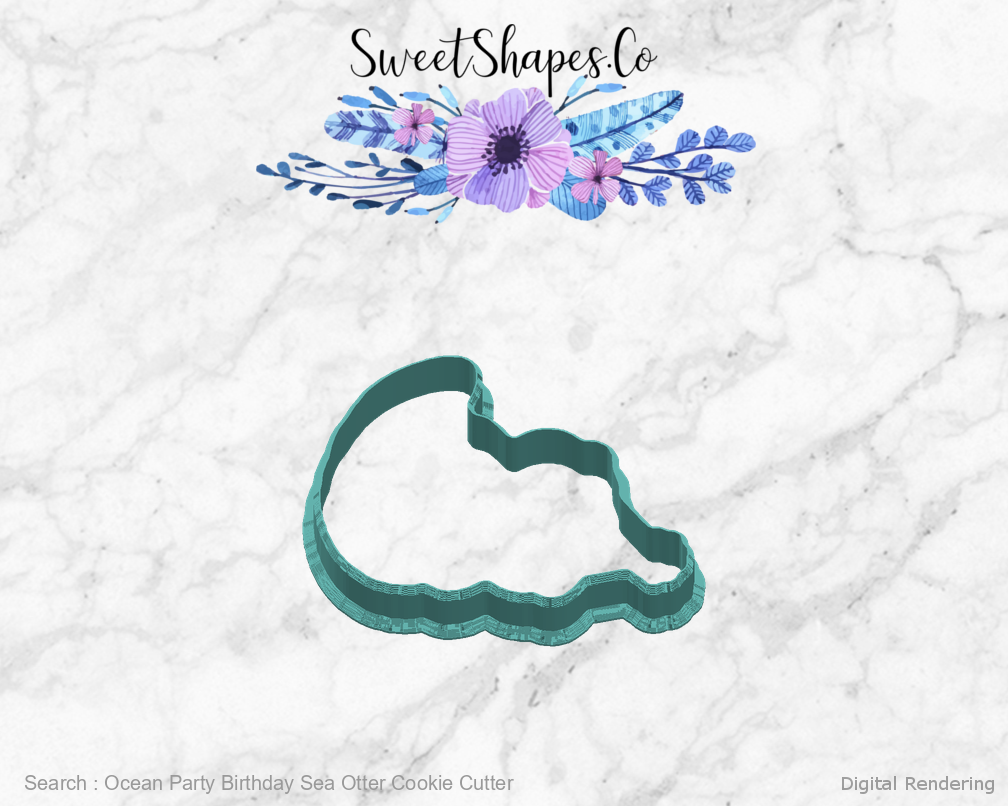 Ocean Party Birthday Sea Otter Cookie Cutter — right view