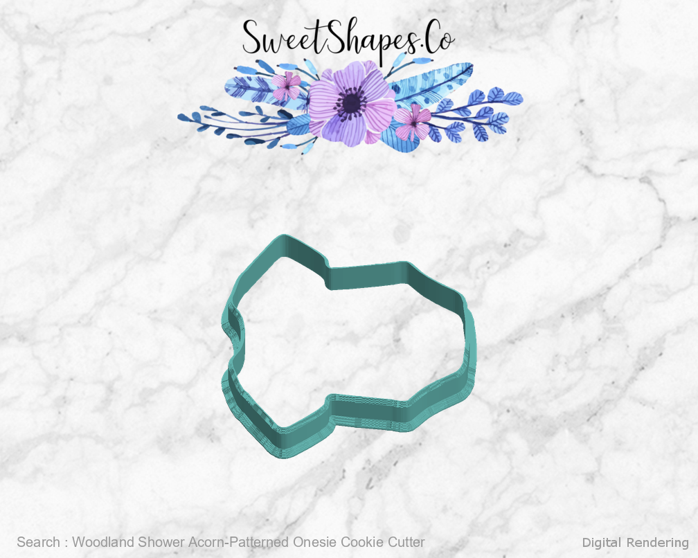 Woodland Shower Acorn-Patterned Onesie Cookie Cutter — left view