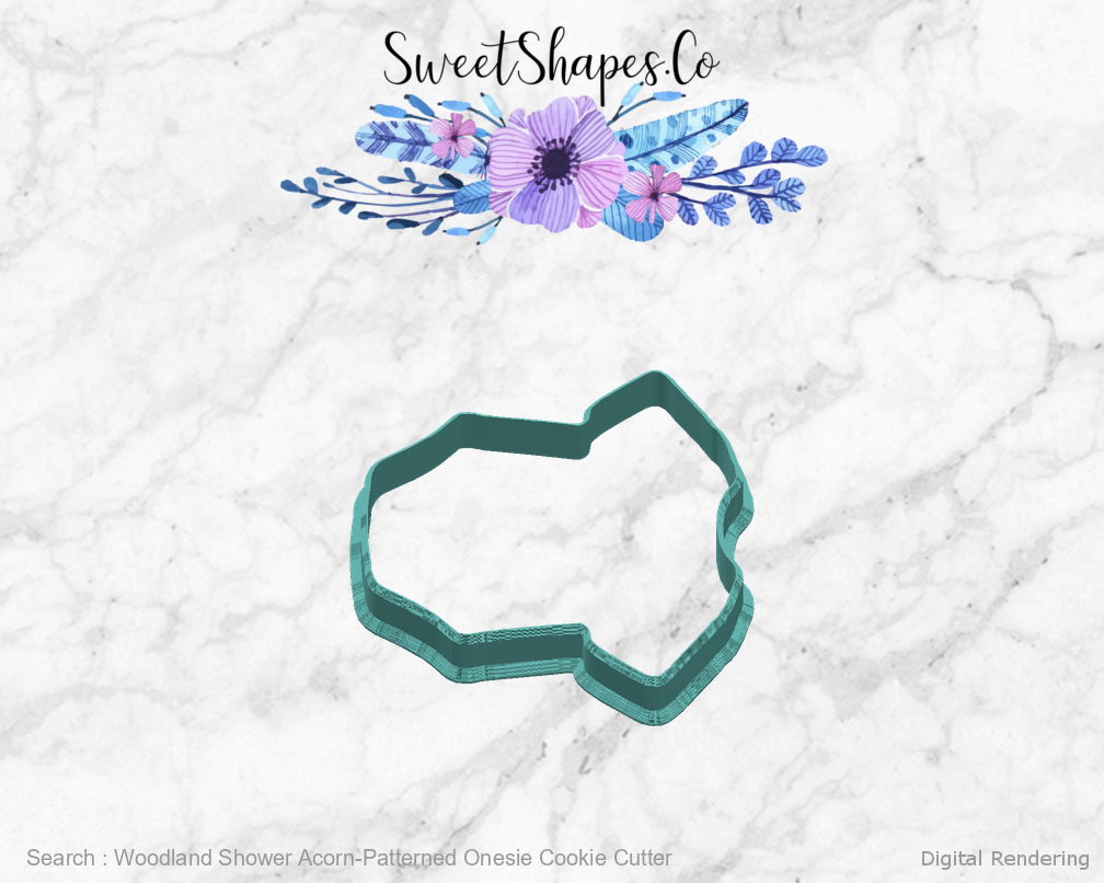 Woodland Shower Acorn-Patterned Onesie Cookie Cutter — right view