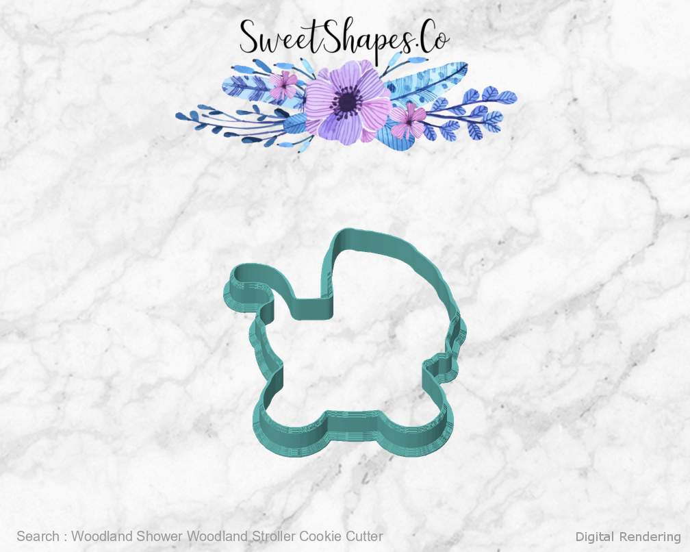 Woodland Shower Woodland Stroller Cookie Cutter — front view