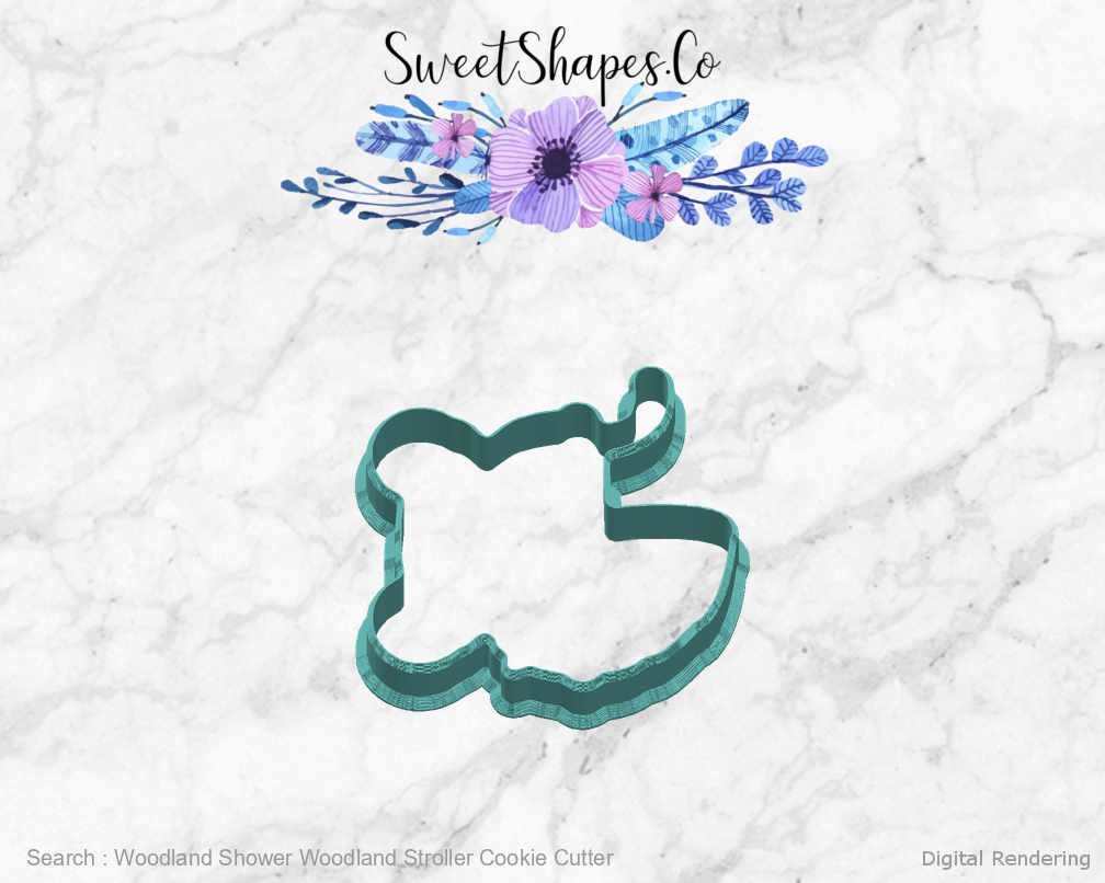 Woodland Shower Woodland Stroller Cookie Cutter — right view