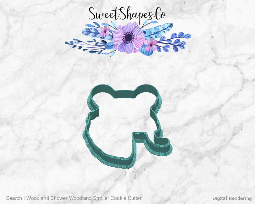 Woodland Shower Woodland Stroller Cookie Cutter — back view