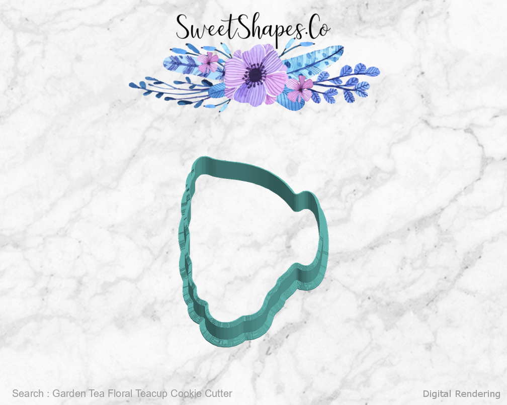 Garden Tea Floral Teacup Cookie Cutter — left view