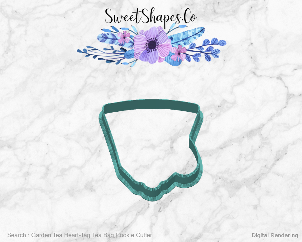 Garden Tea Heart-Tag Tea Bag Cookie Cutter — back view