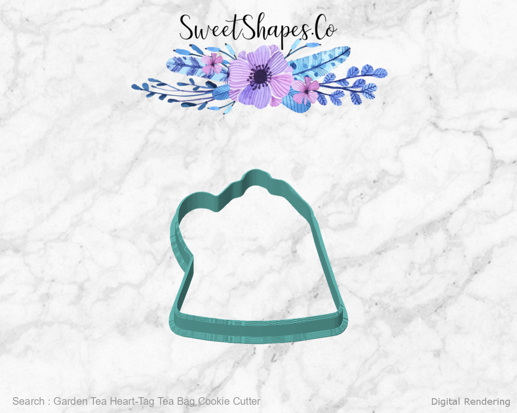 Garden Tea Heart-Tag Tea Bag Cookie Cutter — front view
