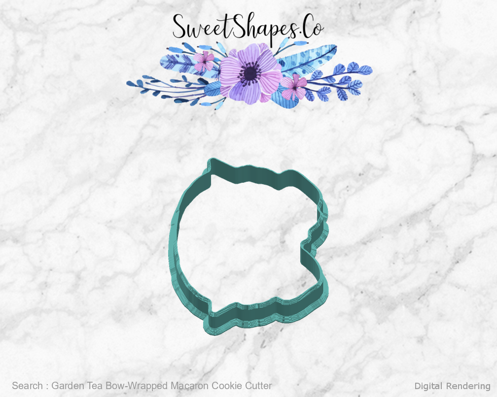 Garden Tea Bow-Wrapped Macaron Cookie Cutter — right view