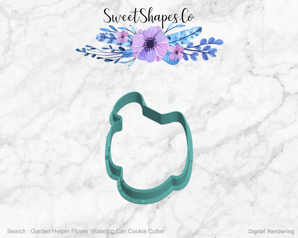 Garden Helper Flower Watering Can Cookie Cutter — left view