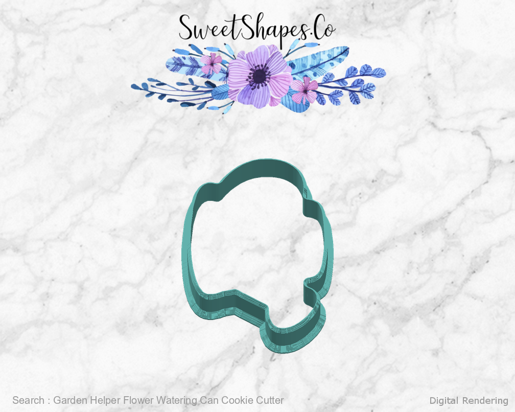 Garden Helper Flower Watering Can Cookie Cutter — right view