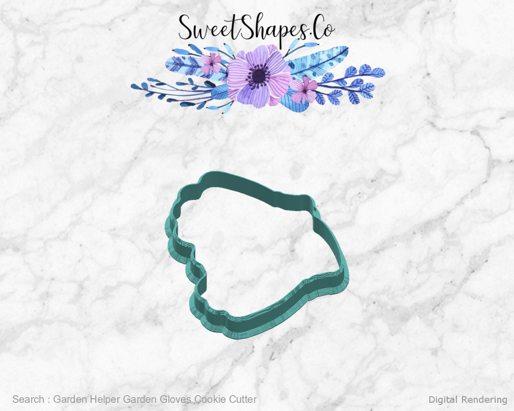 Garden Helper Garden Gloves Cookie Cutter — right view