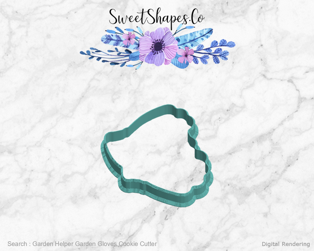 Garden Helper Garden Gloves Cookie Cutter — left view