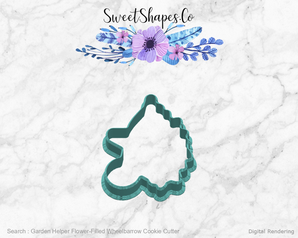 Garden Helper Flower-Filled Wheelbarrow Cookie Cutter — right view