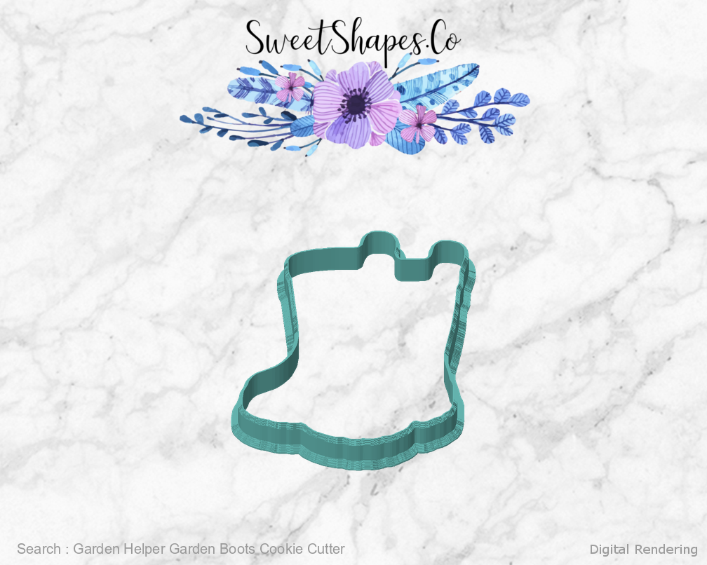 Garden Helper Garden Boots Cookie Cutter — front view