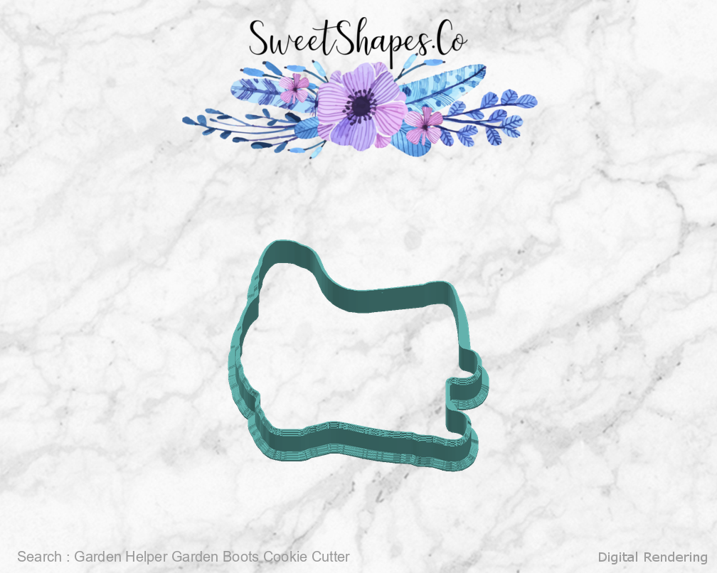 Garden Helper Garden Boots Cookie Cutter — right view