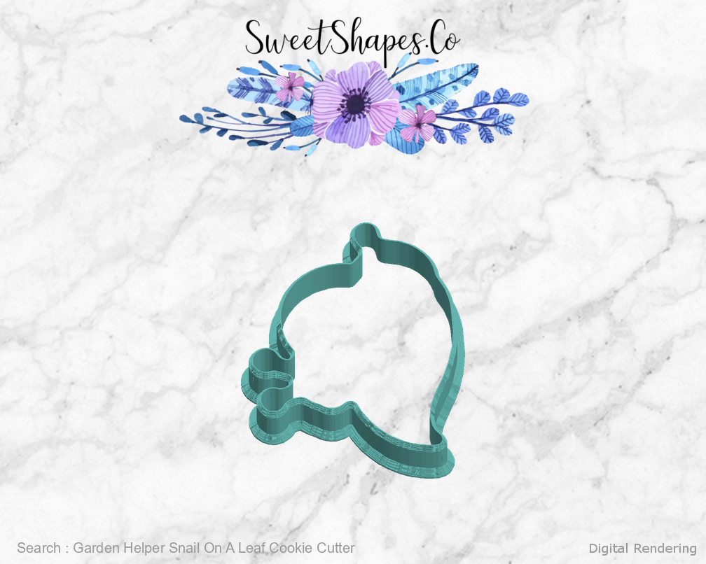Garden Helper Snail On A Leaf Cookie Cutter — left view