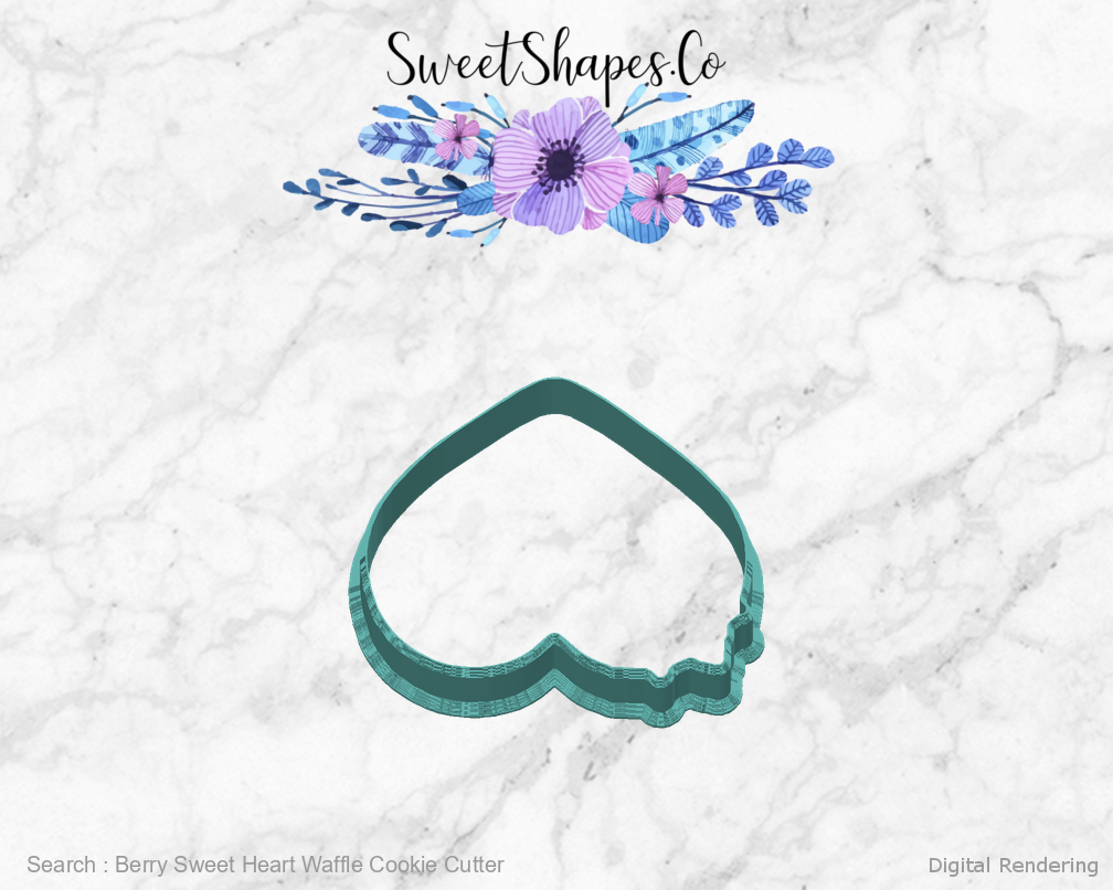 Berry Sweet Heart Waffle Cookie Cutter — back view