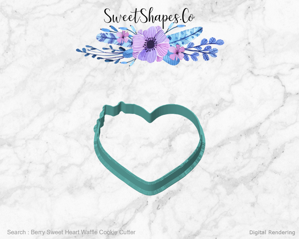 Berry Sweet Heart Waffle Cookie Cutter — front view