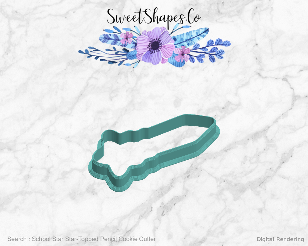 School Star Star-Topped Pencil Cookie Cutter — left view