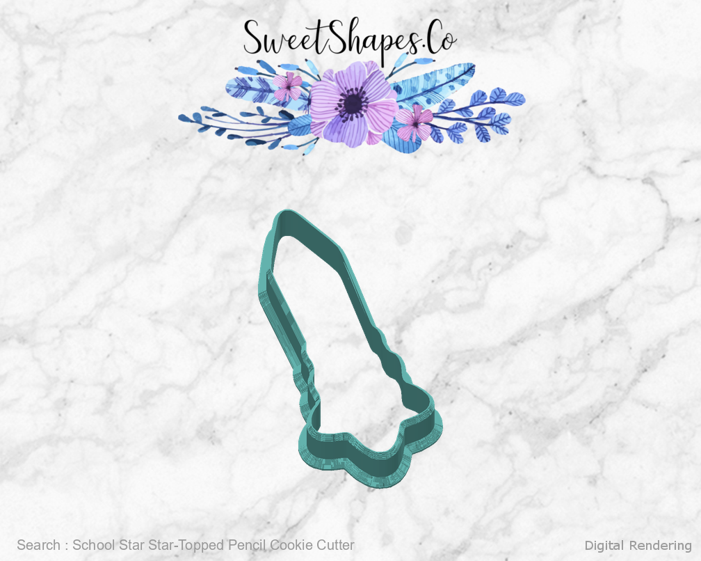 School Star Star-Topped Pencil Cookie Cutter — back view