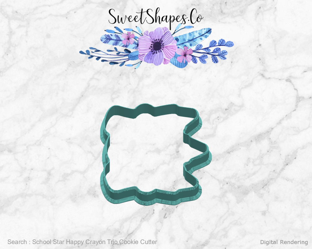 School Star Happy Crayon Trio Cookie Cutter — right view