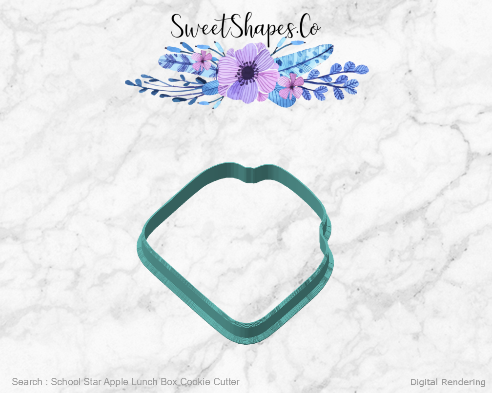 School Star Apple Lunch Box Cookie Cutter — angled front view