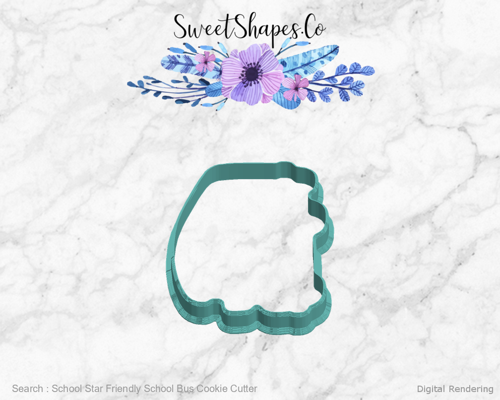 School Star Friendly School Bus Cookie Cutter — left view