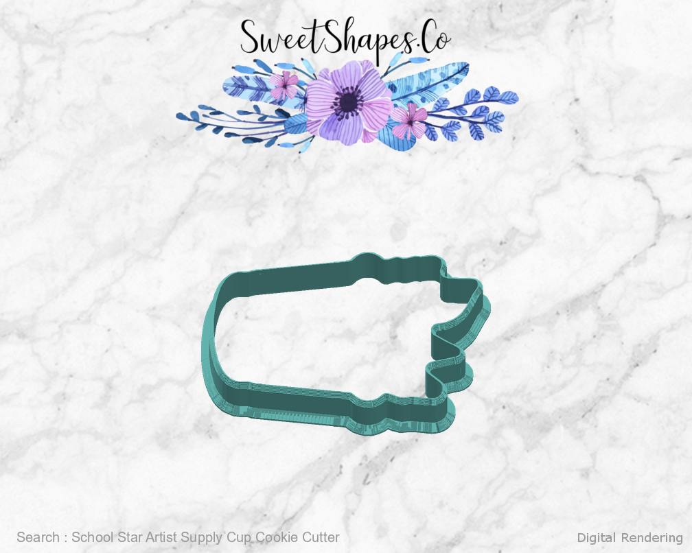 School Star Artist Supply Cup Cookie Cutter — right view