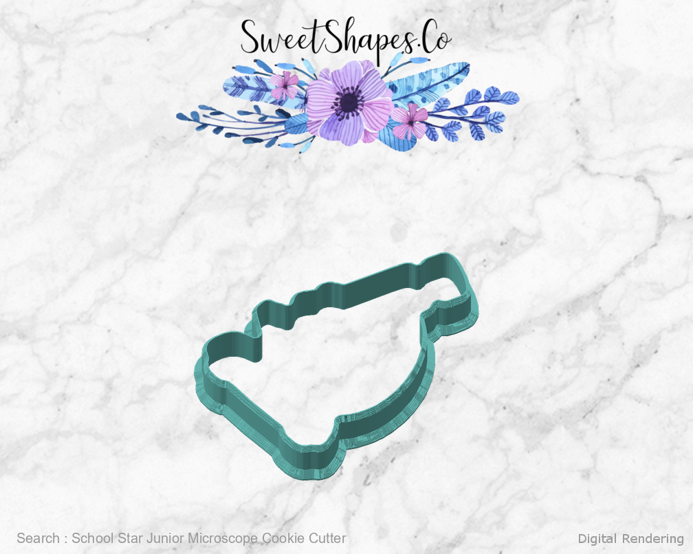 School Star Junior Microscope Cookie Cutter — angled front view