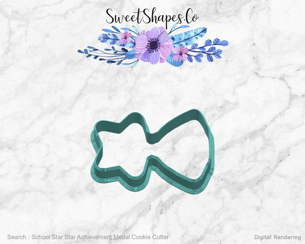 School Star Star Achievement Medal Cookie Cutter — right view
