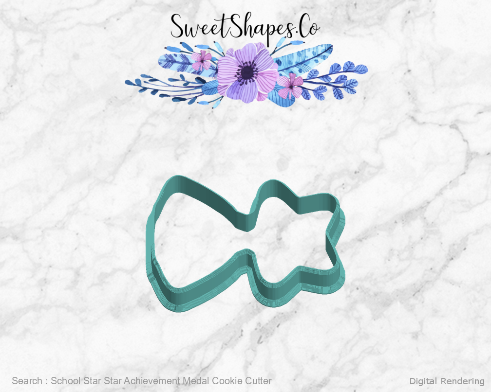 School Star Star Achievement Medal Cookie Cutter — left view