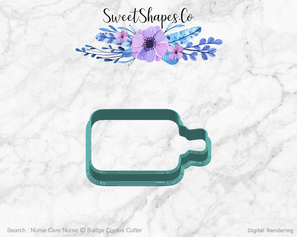 Nurse Care Nurse ID Badge Cookie Cutter — right view