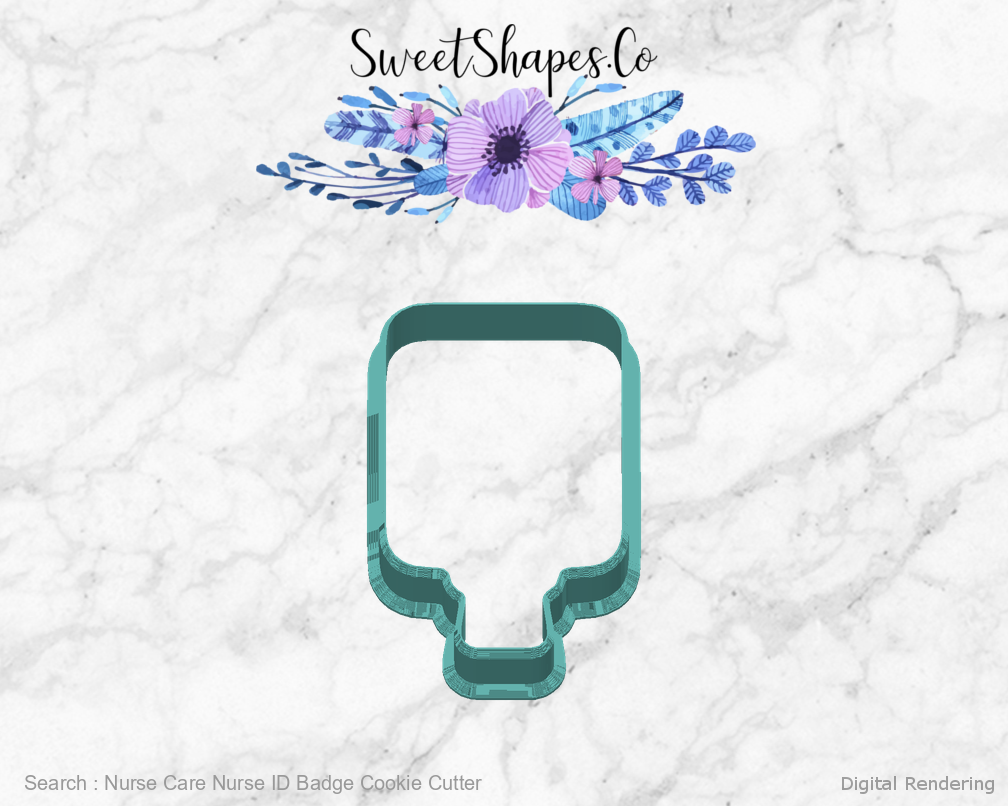 Nurse Care Nurse ID Badge Cookie Cutter — back view