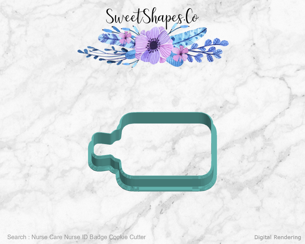 Nurse Care Nurse ID Badge Cookie Cutter — left view