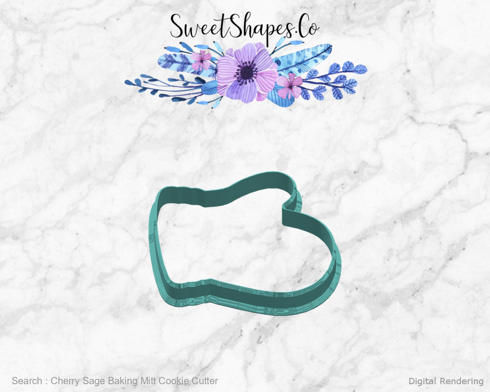Cherry Sage Baking Mitt Cookie Cutter — right view