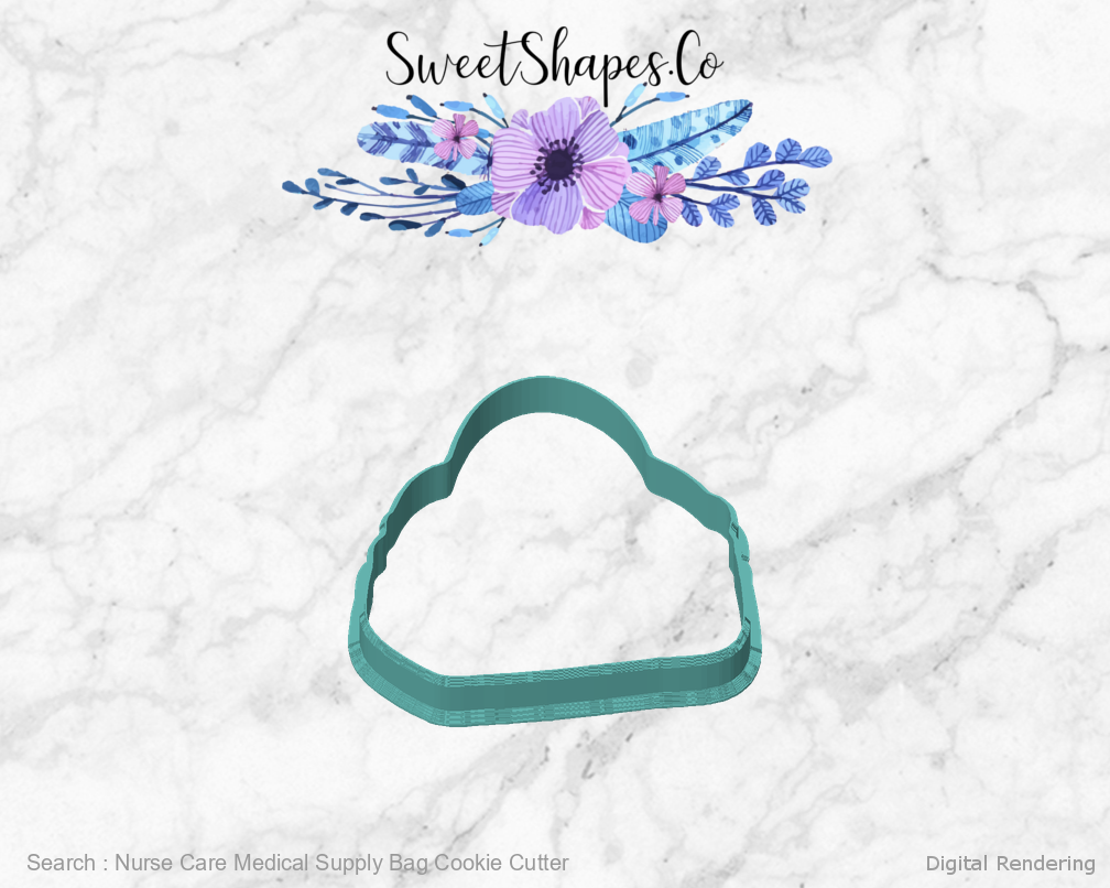 Nurse Care Medical Supply Bag Cookie Cutter — front view