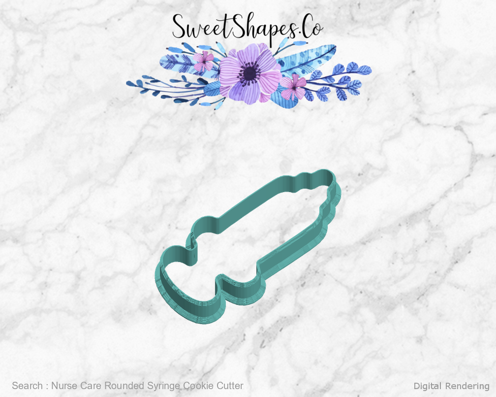 Nurse Care Rounded Syringe Cookie Cutter — left view