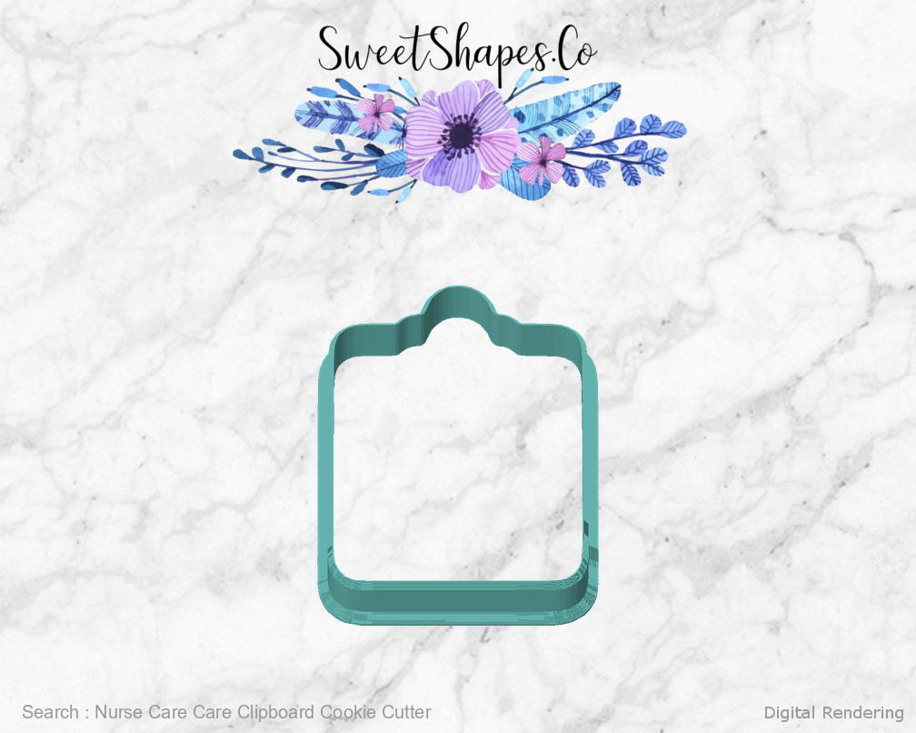 Nurse Care Care Clipboard Cookie Cutter — front view