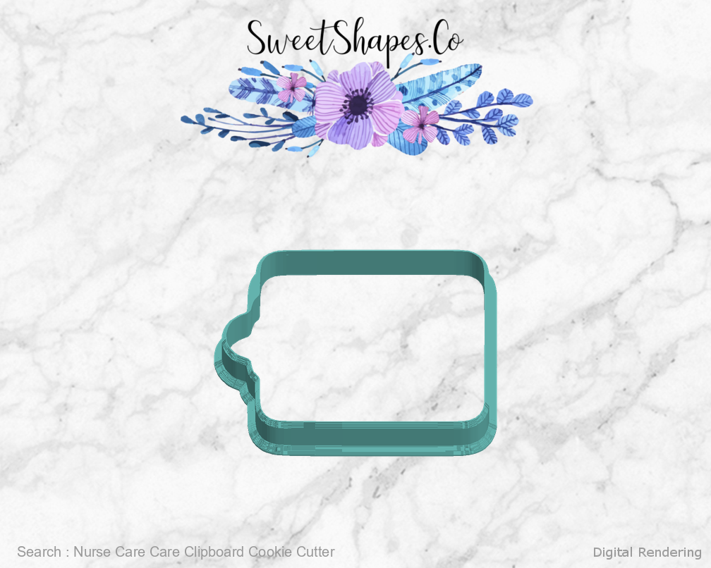 Nurse Care Care Clipboard Cookie Cutter — left view