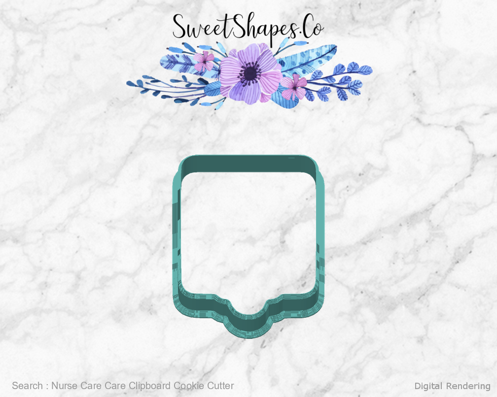Nurse Care Care Clipboard Cookie Cutter — back view