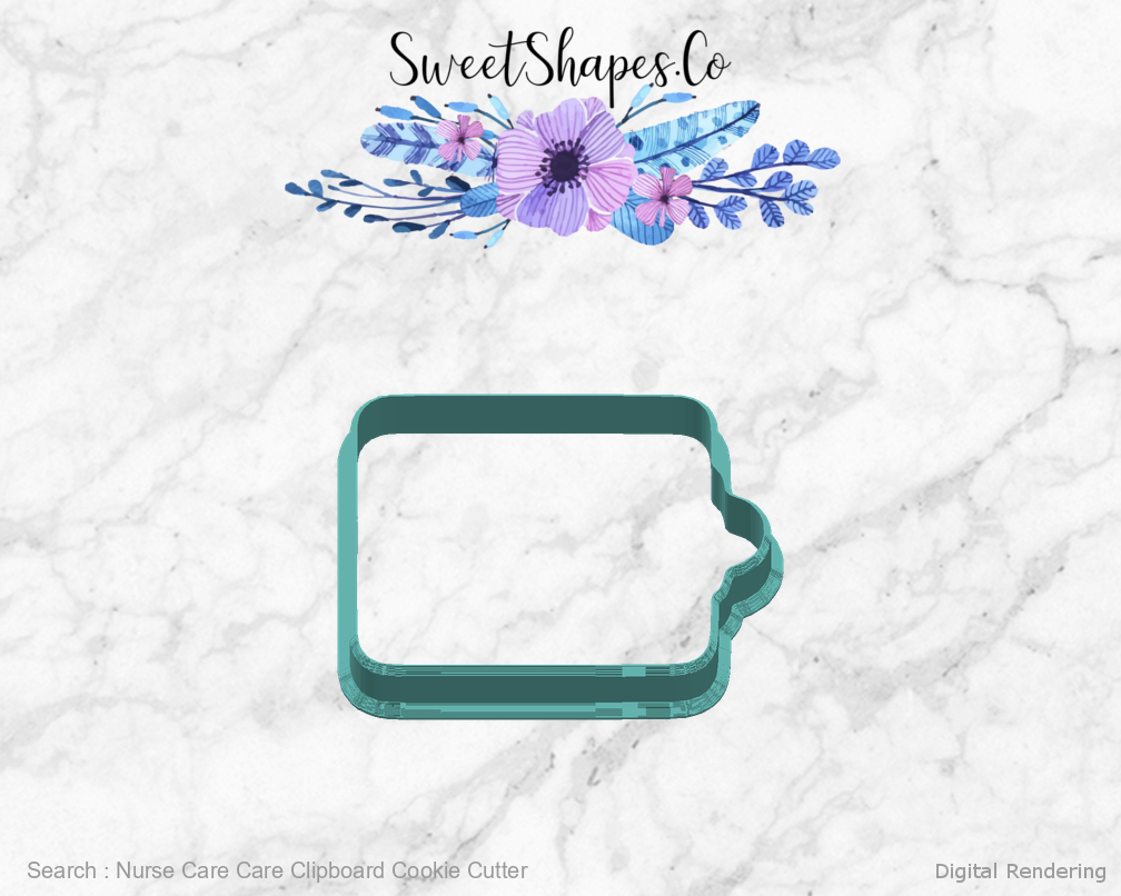 Nurse Care Care Clipboard Cookie Cutter — right view